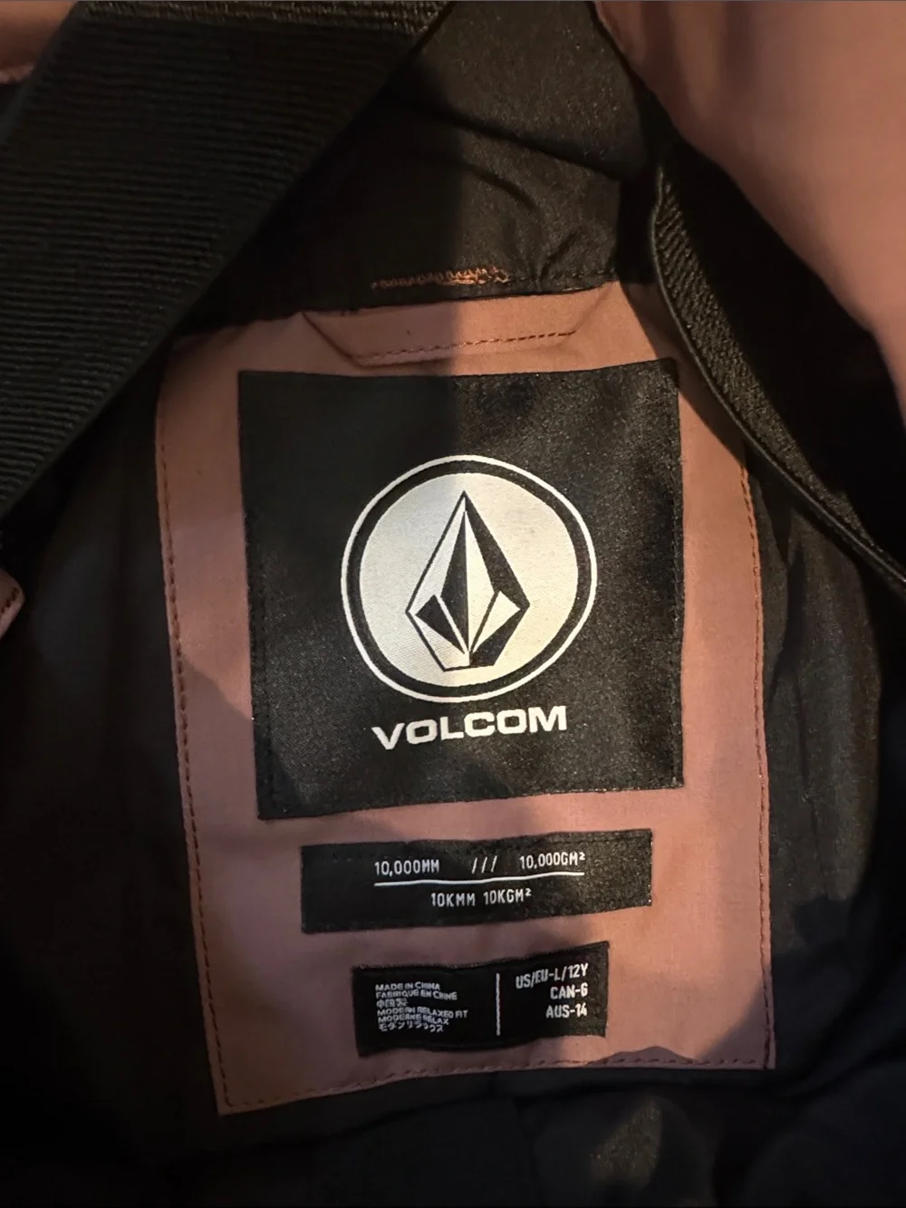 Girls Volcom Rosewood Mauve Snow Bib Overalls YOUTH BARKLEY INSULATED Large/12Y